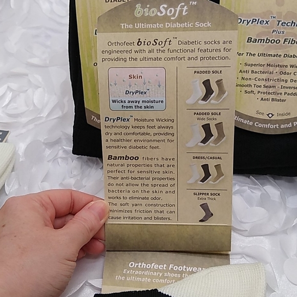 BLACK Padded Sole Diabetic Socks Sz.M - Ortho-feet Biosoft - Picture 4 of 6